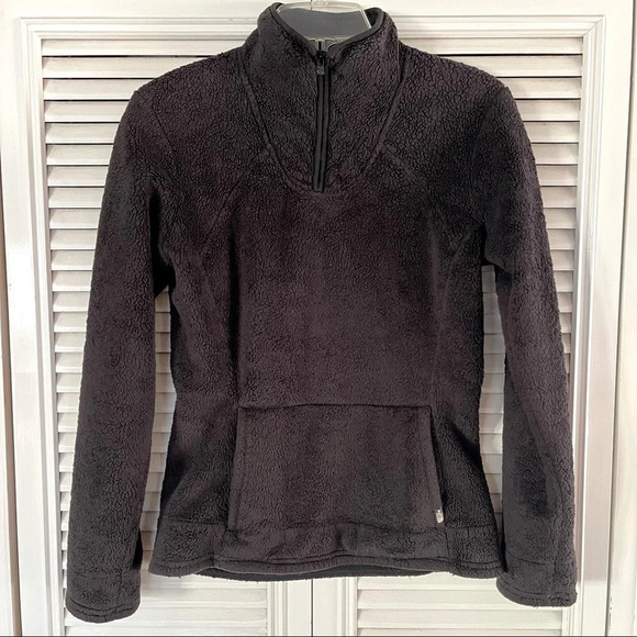The North Face Fuzzy osito  Pull up Sweater Black Womens size Small - Picture 1 of 16